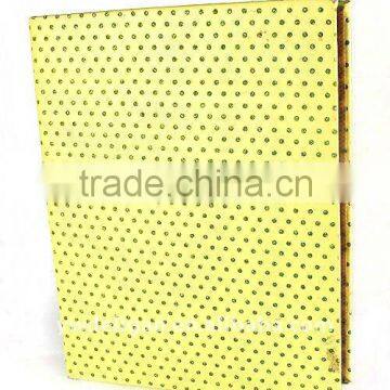 Embossed Glitter Dots PU Wrapping Ring Binder Desktop File Folder for Office Stationery Cardboard A4 or FC Size