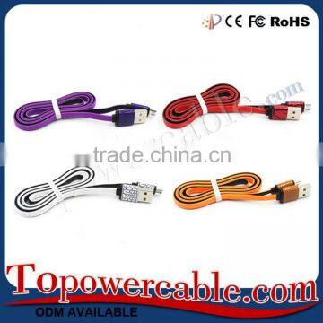 Factory Supply Wholesale Long Flat Noodle Nylon Braided USB Data Cables photo-3