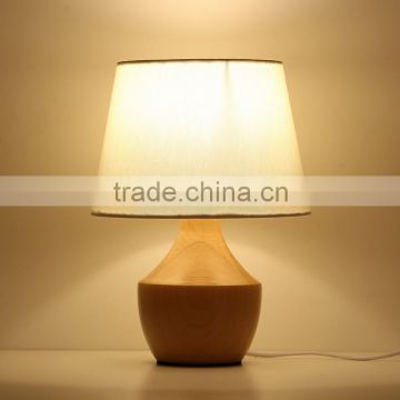 OEM wholesale wooden lamp modern fabric shade desk lamp led light LED Wood table Light JK-879-22 LED Wood table lamp