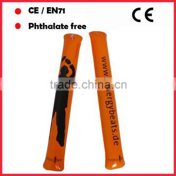custom printing orange color inflatable bang bang sticks cheering sticks for promotion