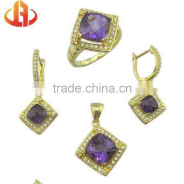 New arrival gold plated handmade silver jewelry set