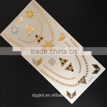 gold and silver metallic tattoo jewel body temporary tattoo/tatoos