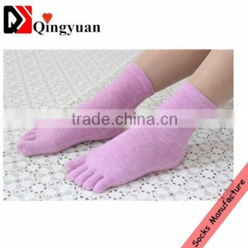 lady cotton colorful five toes socks