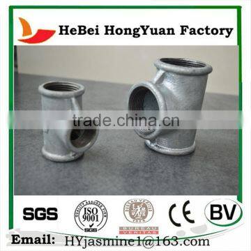 Galvanized Malleable Iron Pipe Fittings Tee/HeBeiHongYuan