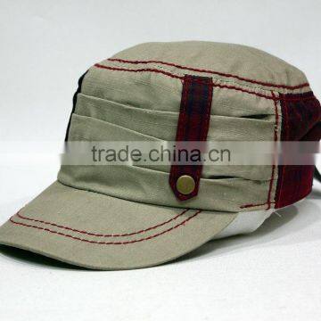 fashion summer flat top military hats and caps