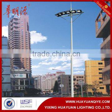 Q235A galvanized steel outdoor projected stadium light poles for high mast lighting with led pole light