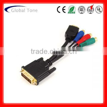 GT3-1254 DVI (24+5) male to HDMI A Female + 3RCA female cable