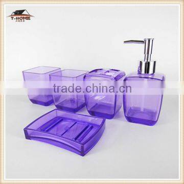 5 piece transparent acrylic bathroom accessories kit