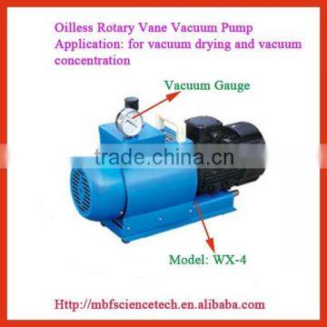 Oilless Rotary Vane Vacuum Pump, Model: WX-4, Pumping Speed: 2L/sec, Motor Power: 0.55KW, No Pollution