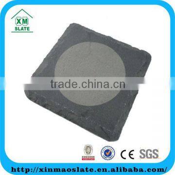 [factory direct] 10X10cm Natural Edge Set of 4 Laser Engraved Square Slate Coaster Item BD-1010SD2AJ