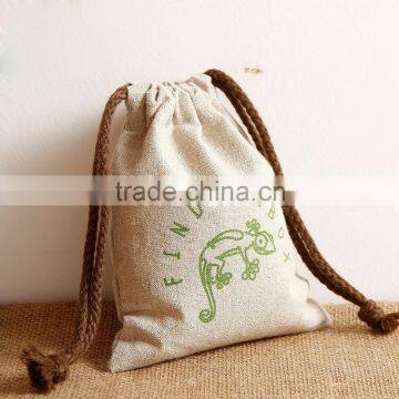 2015 10*14cm Cotton Pull String Pouch With Lace photo-5