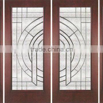 Exterior Wooden Double Door Designs With Glass Side Lites DJ-S9061ST