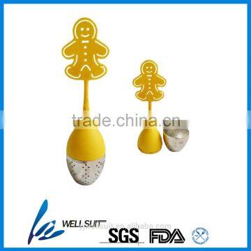 High qualitysnowman shape pvc tea strainer