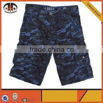 Custom Mens Camo Cargo Shorts Half Pants with Multiple Pockets