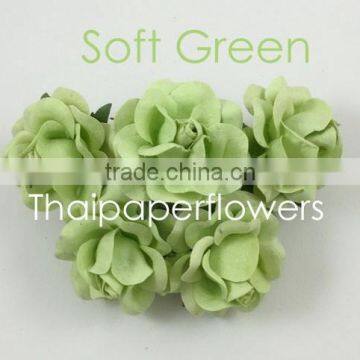 Soft Green ,Large Handmade Mulberry Paper Flower, Wedding Party, Scrap-booking Crafts