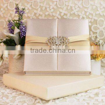 Good quality ivory wedding invitation box envelop inside unique