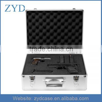 Top Performance Hard Metal Lockable Aluminum Pistol Suitcase With Foam Pading ZYD-HZMgc009