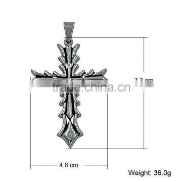 Fancy Jewelry Wholesale JCN0325 Unisex Stainless Steel Cross Necklace Pendant photo-3