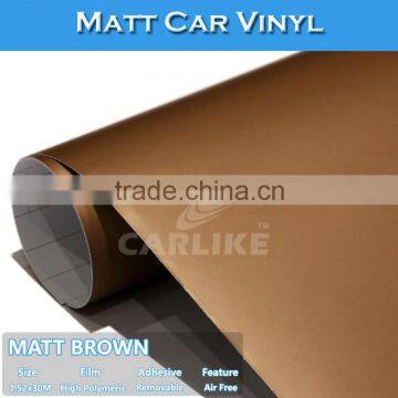 CARLIKE Matte Brown Sticker Design PVC Car Wrap Vinyl Film