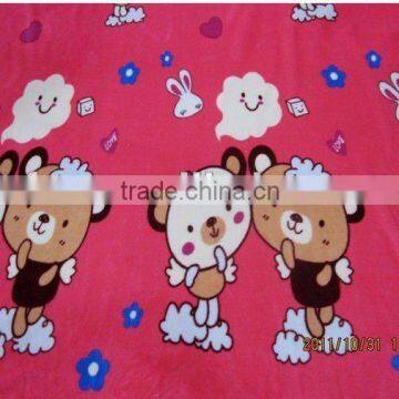 lovely bear print flannel fleece fabric