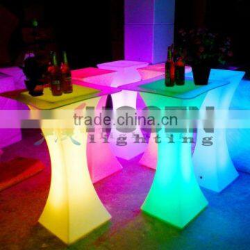 party plastic table led cocktail table for bar square bar table 100cm