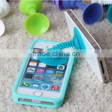 Mobile support high quality silicone mobile phone holder with sucker