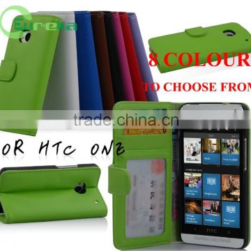 Wholesale for htc one m7 fashion cellphone leather cover