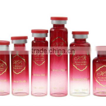 Red Gradient Vial Glass Tubular Glass container bottle medical Care perfume bottle