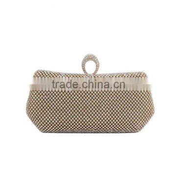 EV2028 Fashion crystal and rhinestone gold women evening bag