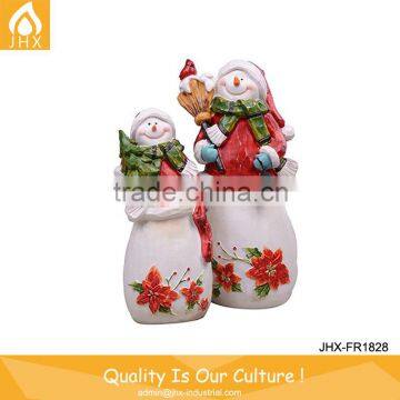 Promotional XMAS Decor Indoor Two Snowman With Torch Decoration