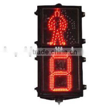 300mm led 2 section pedestrian traffic light with countdown timer