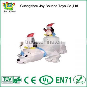 inflatable christmas sitting on polar bear,china inflatable santa claus