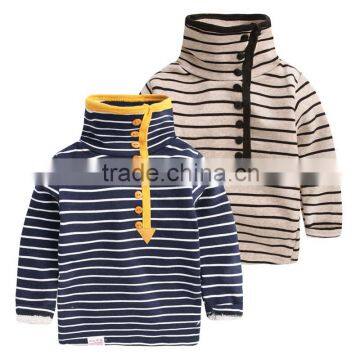 Stripe Print High Collar Long Sleeve Children Boys T-shirt of Wholesale