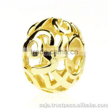 Wholesale 925 Silver charms plated 18k gold YCSSB315