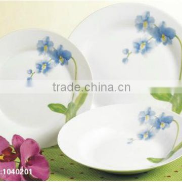 Wholesale white porcelain dinnerware, customized dubai ceramic dinnerware set with logo printing