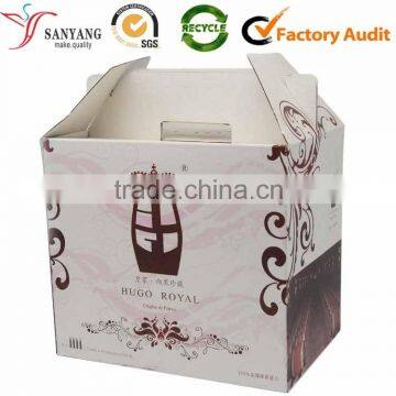 Cheap price Kraft Paper Wine Box With Handle Six Bottles Wine Packaging Box