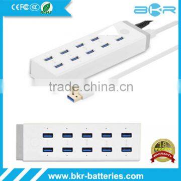 10 Port USB3.0 HUB With Charging Port and Power Adapter for Windows Mac OS PC Laptop