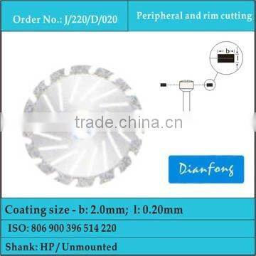 peripheral rim cutting dental diamond disks