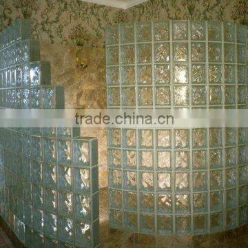 wall with glass block