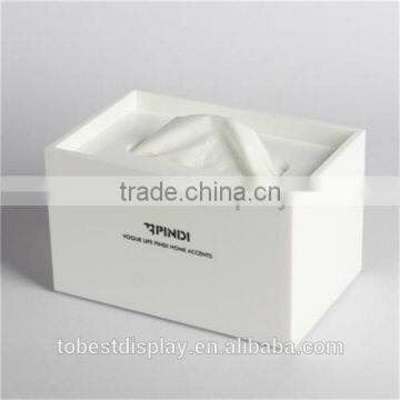 elegant Shenzhen factory white acrylic box/acrylic tissue box/acrylic napkin holder