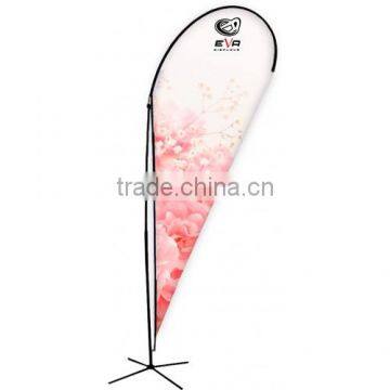 130g knitted polyester beach banner fiberglass pole cross base