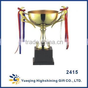 Custom plastic trophy base award basketball tennis trophy golden souvenir 2415 China metal champions league cup trophy