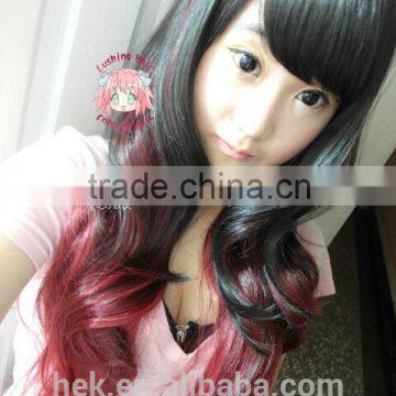High Quality Hand Tied Machine Made Synthetic Fiber Women's Wig photo-4