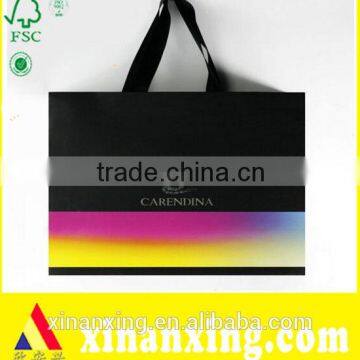 150g Logo Printing Gradient Ramp White Paper Bag with Handle