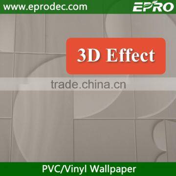 Commercial home decoration 3d pvc wallpaper