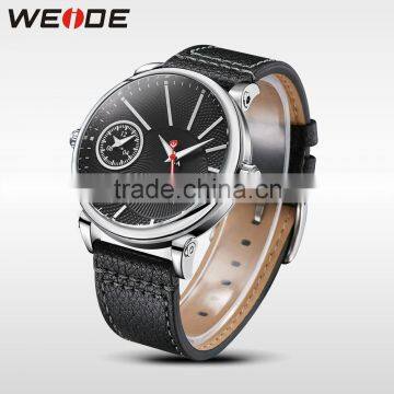 WEIDE Quartz Stainless Steel Watch Water Resistant Watch Military Business Genuine Leather Watch Strap Mens Watch photo-4
