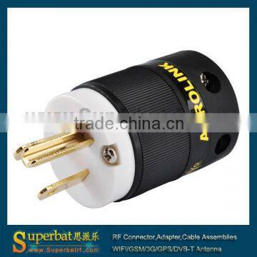 IEC Connector Plug Gold Conductor Cable Cord