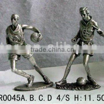 Metal Four Design Football Player Statues