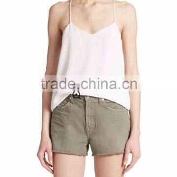 2015 Women Fashion Green Denim Twill Board Shorts Jean Chino Shorts SYA15319 photo-4