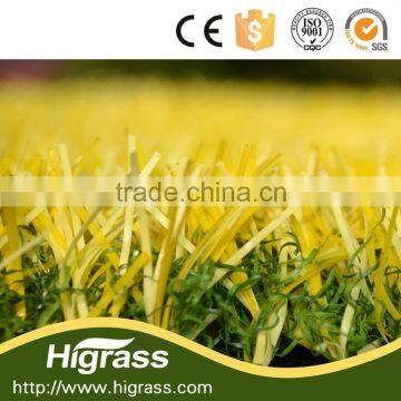 Yellow anti-uv color artificial grass turf company for garden